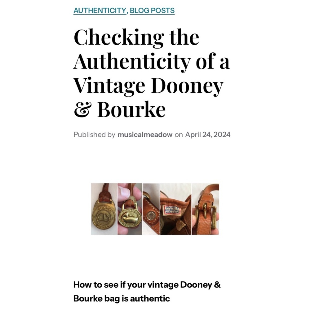 How to see if your vintage Dooney is authentic!